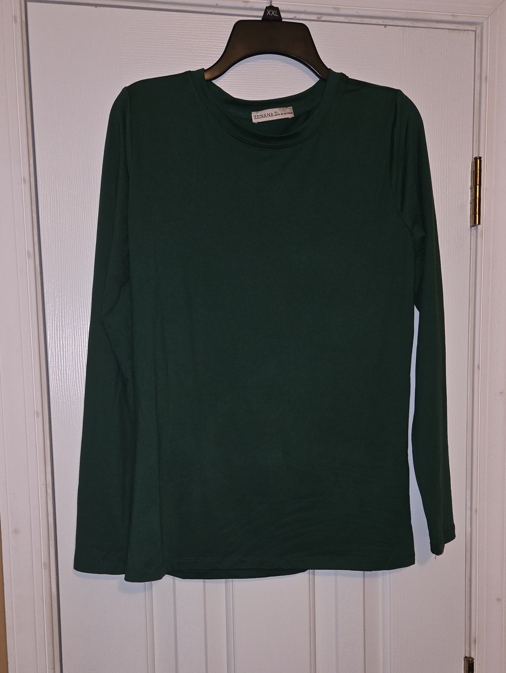 Zenana Dark Green Long Sleeve Crewneck Top
